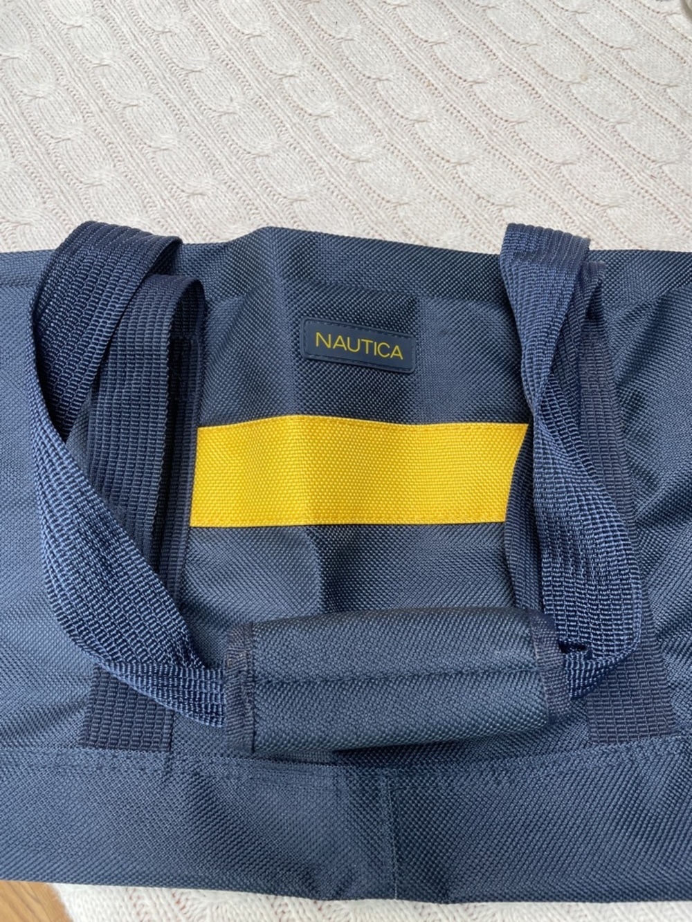 NWOT Nautica Navy and Yellow Duffel Bag